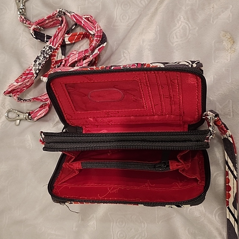 Vera Bradley Red and Black Floral Crossbody Bag - Picture 2 of 3